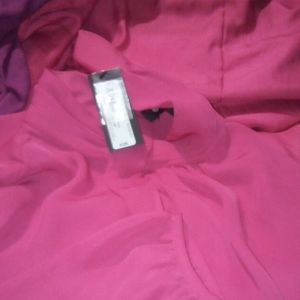 New medium Rick & rose pink sheer blouse
